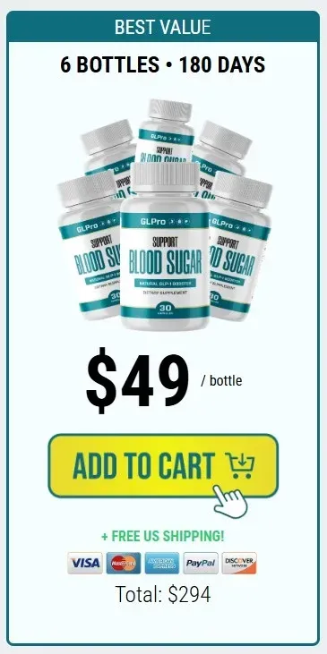 GLPro 6 Bottles - 180 Day Supply - Best Value $49 per bottle
