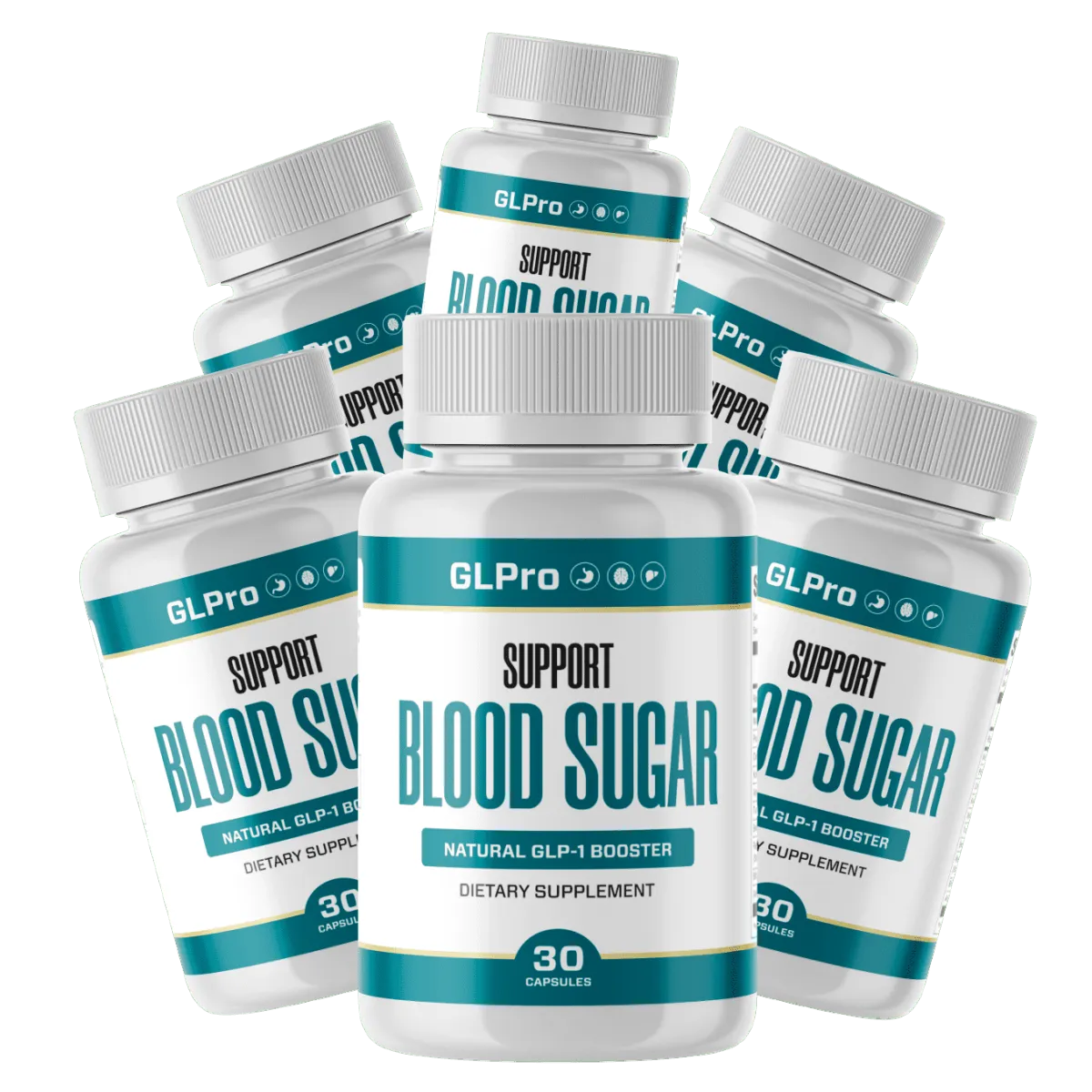 GLPro 6 Bottle Package - Best Value Blood Sugar Support - $49 per bottle